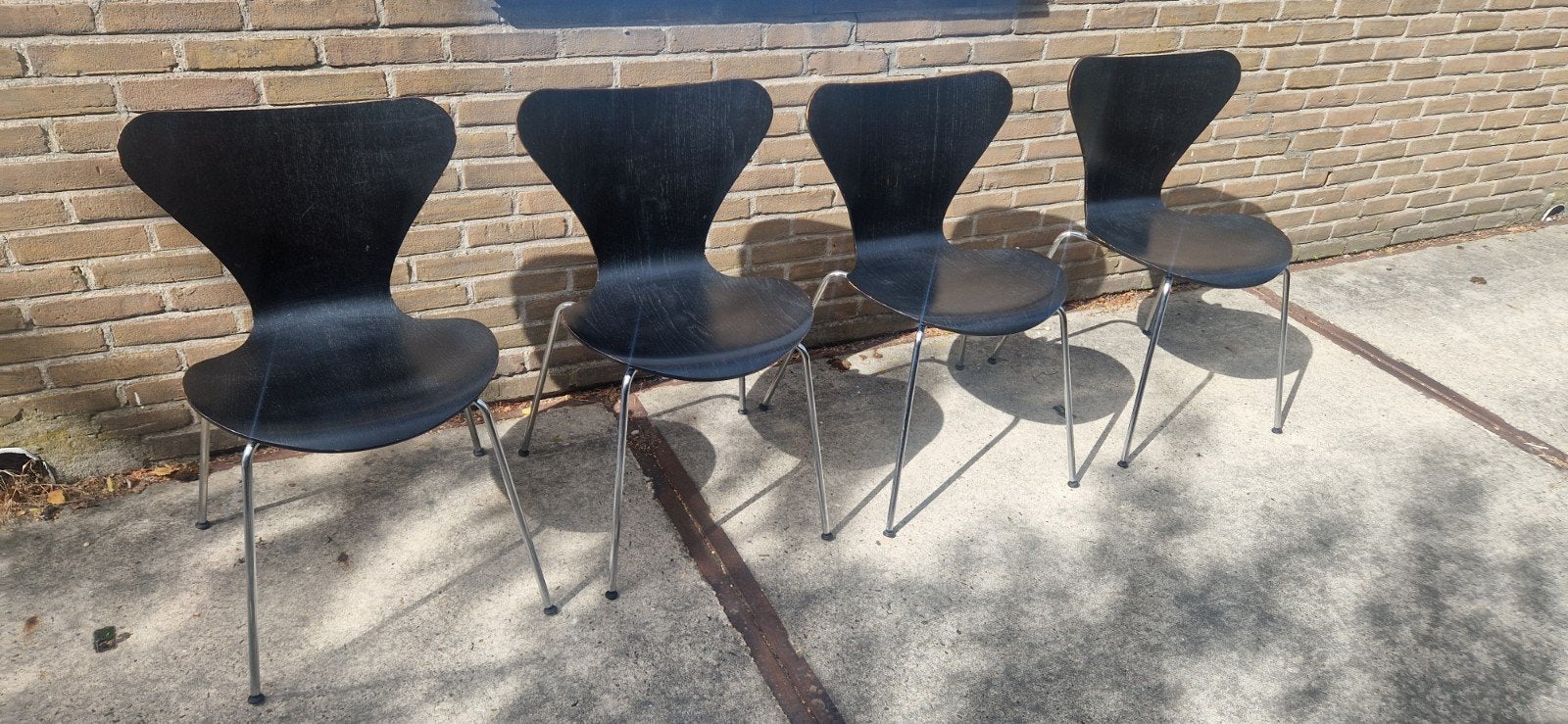 Fritz Hansen Vlinderstoel (Serie 7) - Zwart, 1982, Huis en Inrichting, Gebruikt, Deens design, Mid-century modern, Scandinavisch