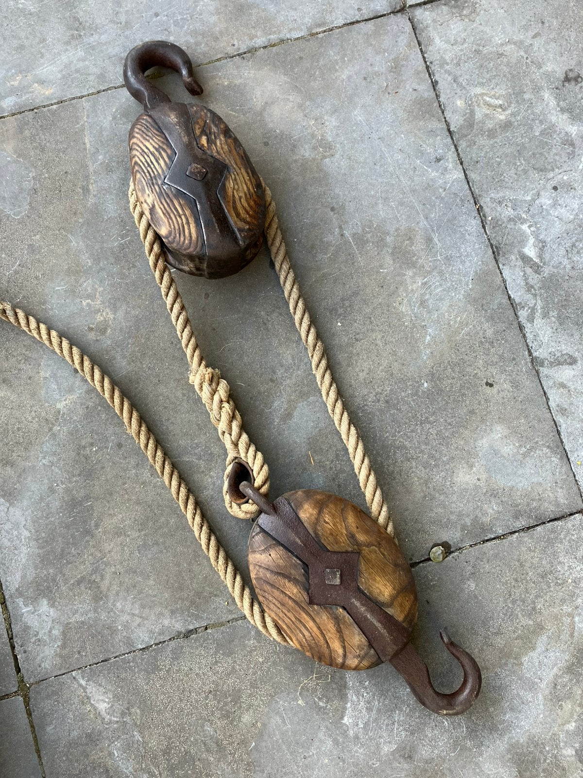 Antieke katrollen, scheepsblokken,fokkeval, buitenbeslag, Ophalen of Verzenden