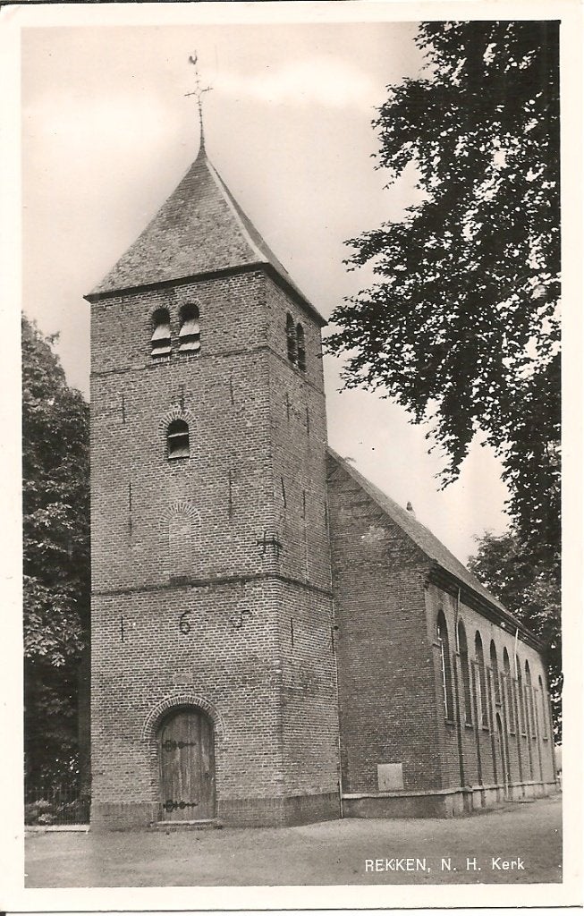 Oude Ansichtkaart Rekken, N. H. Kerk, Ophalen of Verzenden, 1940 tot 1960, Ongelopen, Gelderland