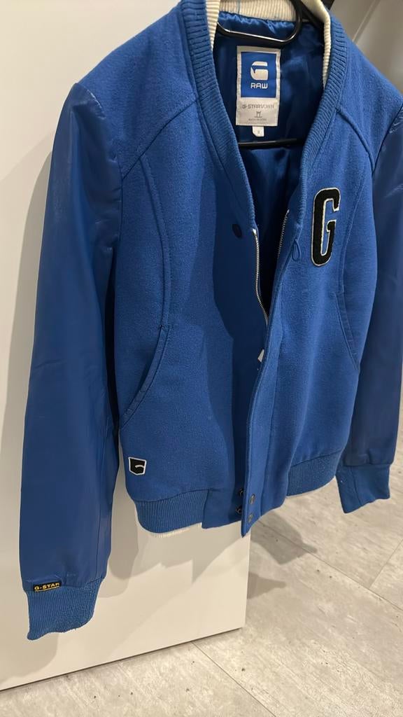 G-Star RAW Varsity Jacket - Blauw, Ophalen of Verzenden, Zo goed als nieuw, Maat 36 (S), Blauw