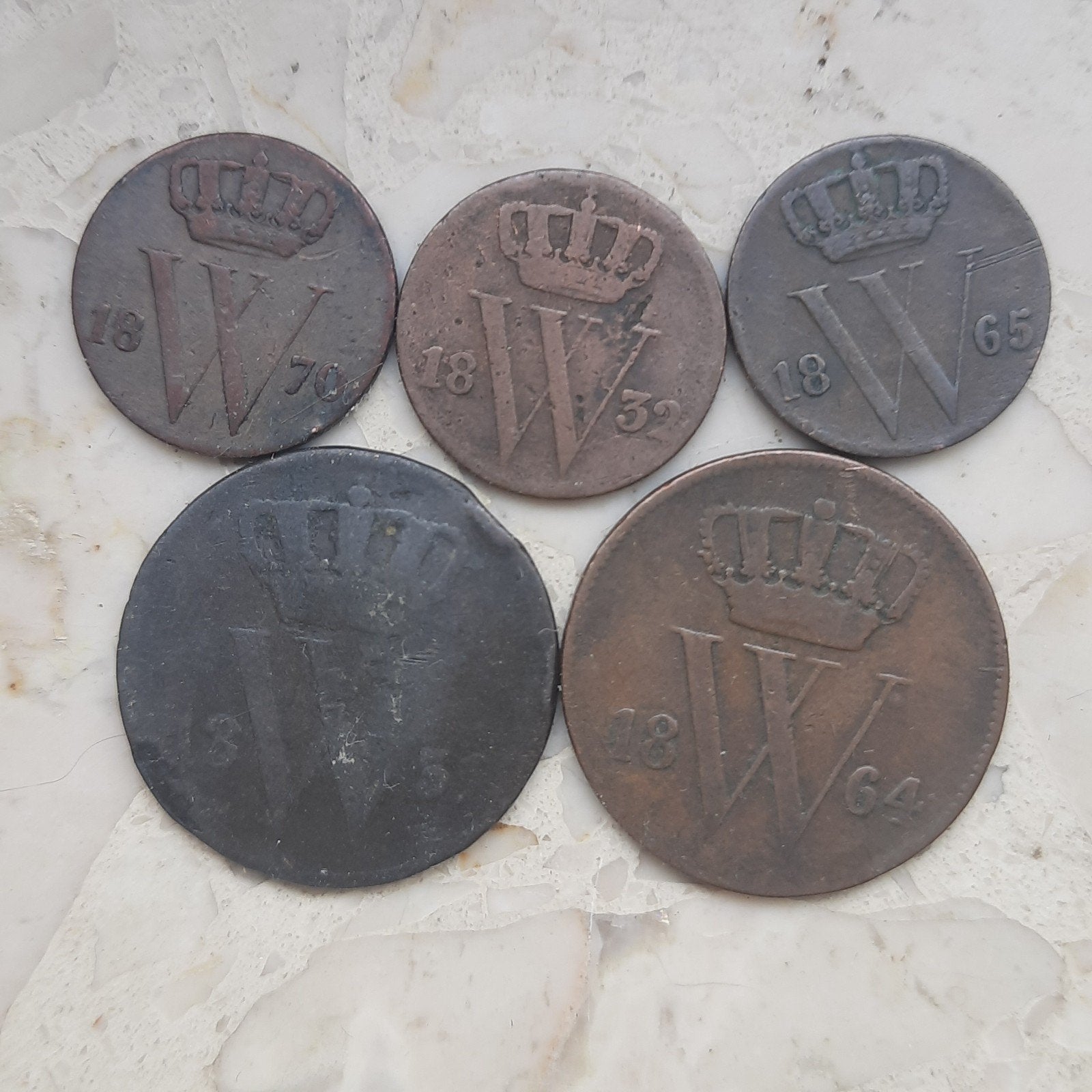 3x ½cent 2x 1 cent, Ophalen of Verzenden, Koningin Wilhelmina