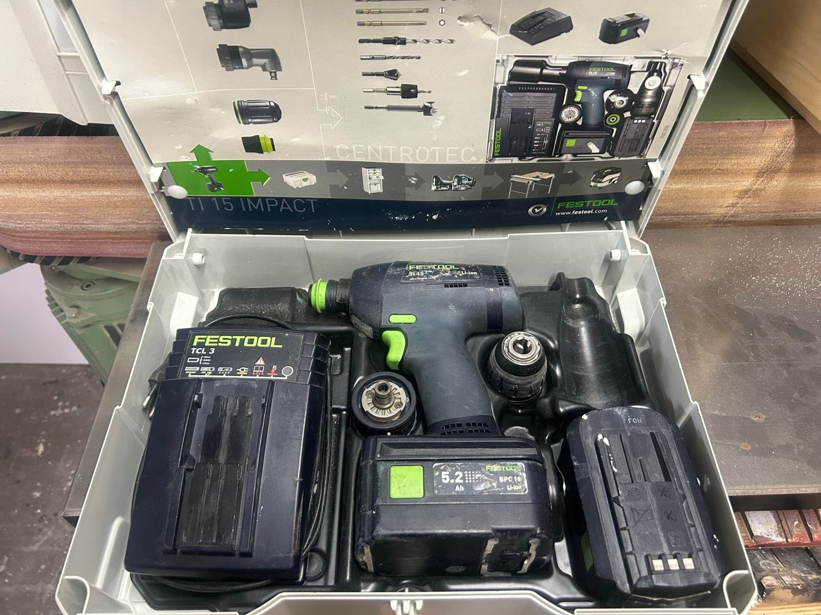 Festool TI 15 Impact Boor-/Schroefmachine met Accu's en Lade, Gebruikt, Variabele snelheid, Ophalen of Verzenden, Boor- en Schroefmachine