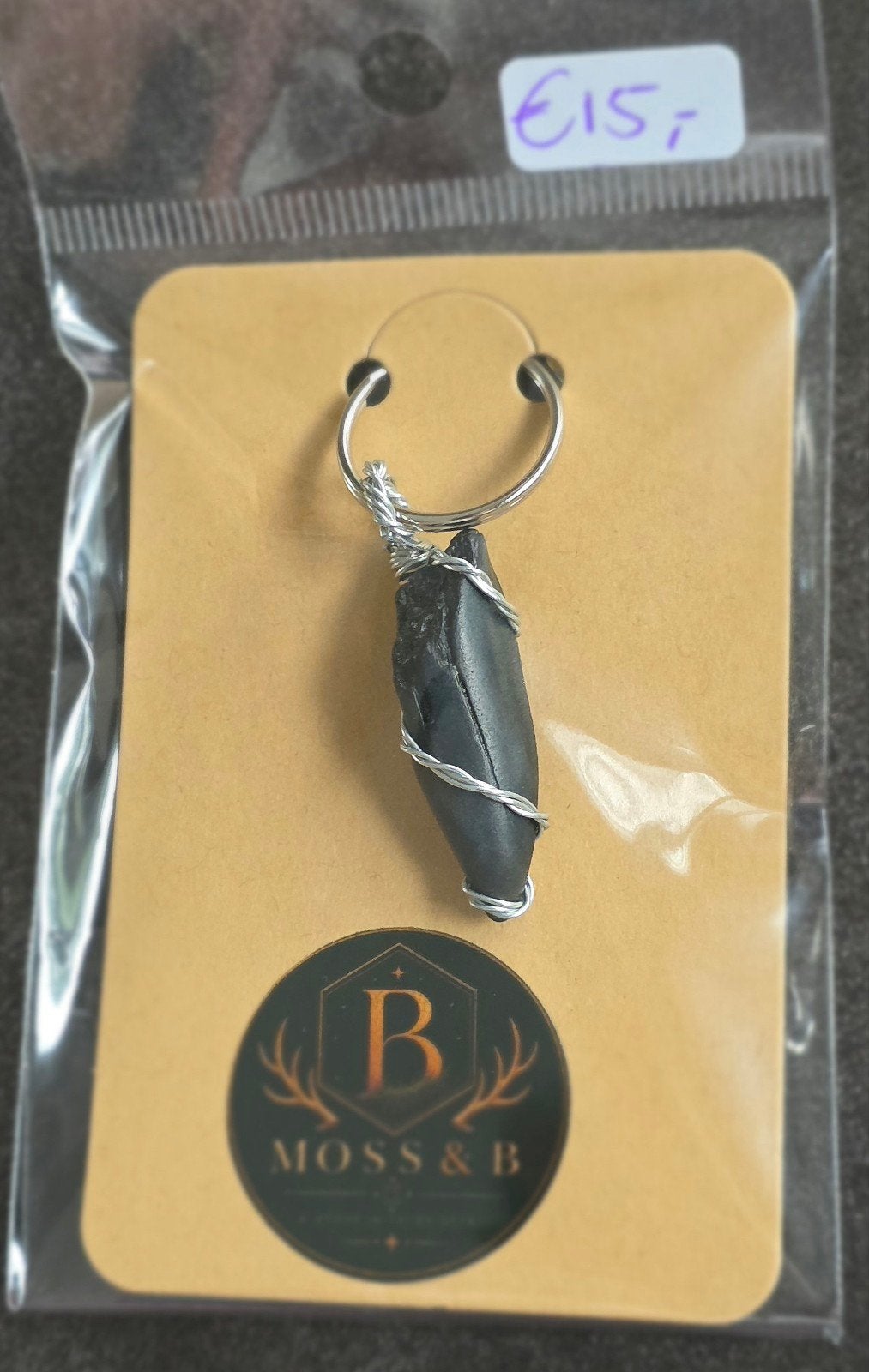 unieke sleutelhanger met fossiele haaientand, Ophalen of Verzenden, Nieuw, Dier of Natuur