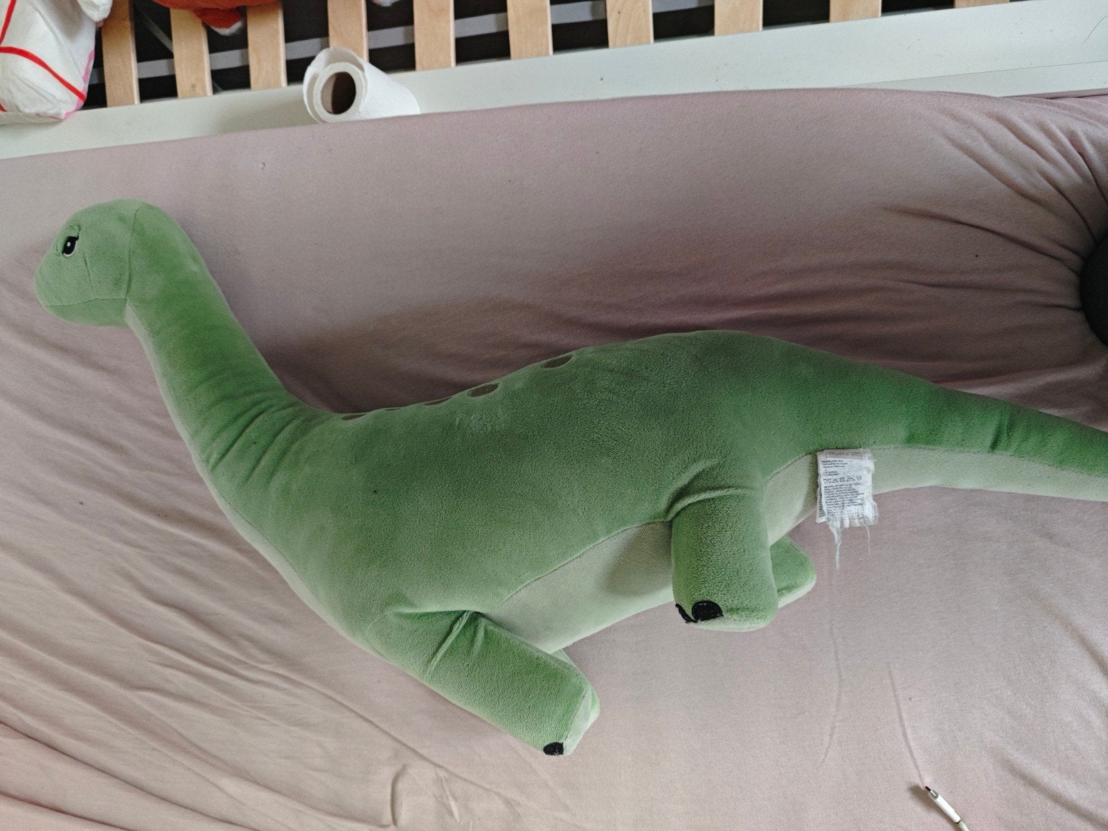 H&M Home dinosaurus knuffel, groen, groot, Groen, Overige merken, Dinosaurus, Ophalen of Verzenden