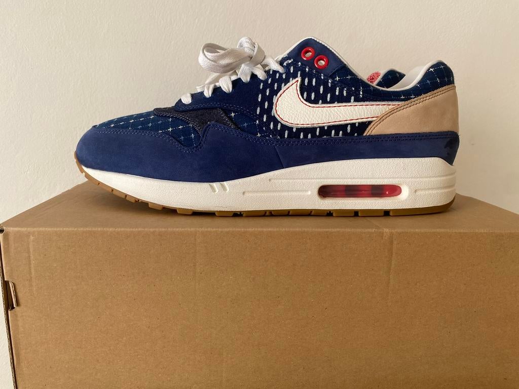 Nike Air Max 1 xDenham Blue Void 46, Ophalen of Verzenden, Zo goed als nieuw, Blauw