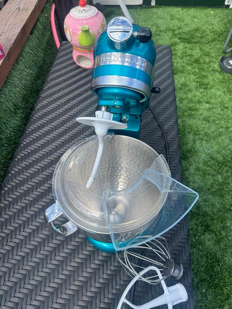 KitchenAid Artisan Keukenmachine - Turquoise (4,8L), 4 liter of meer, Ophalen of Verzenden, Gebruikt, 3 snelheden of meer