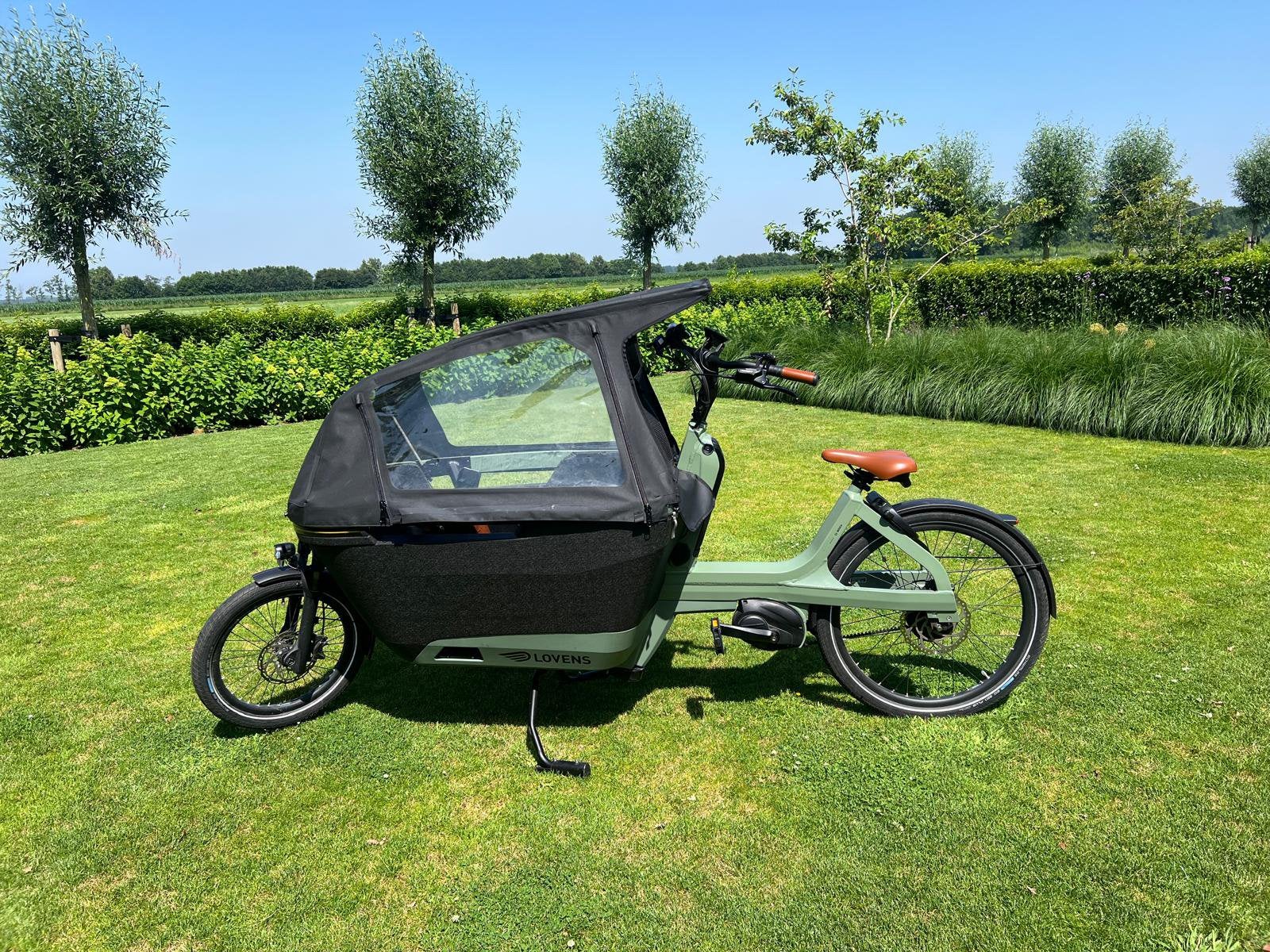 Lovens explorer Bakfiets, Gebruikt, 3 kinderen, Huif, Schijfrem