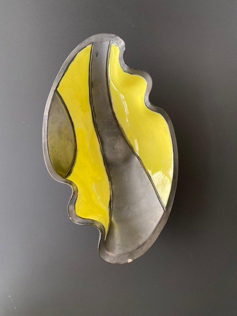 vintage aardewerk schaal geel, Antiek en Kunst, Ophalen of Verzenden