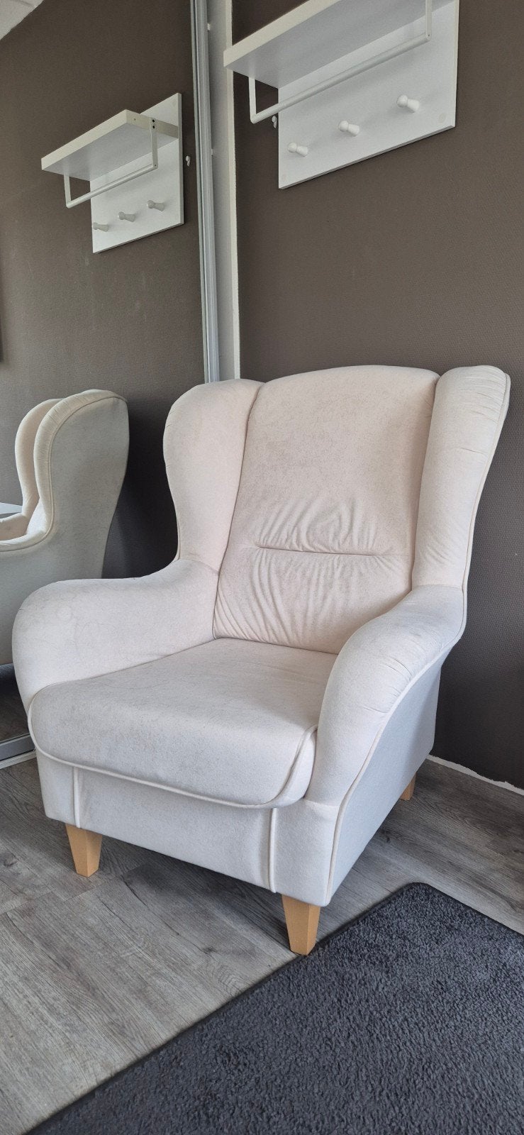 Comfortabele crèmekleurige fauteuil, Huis en Inrichting, Fauteuils, Ophalen, Gebruikt, Klassiek, Comfortabel, 75 tot 100 cm