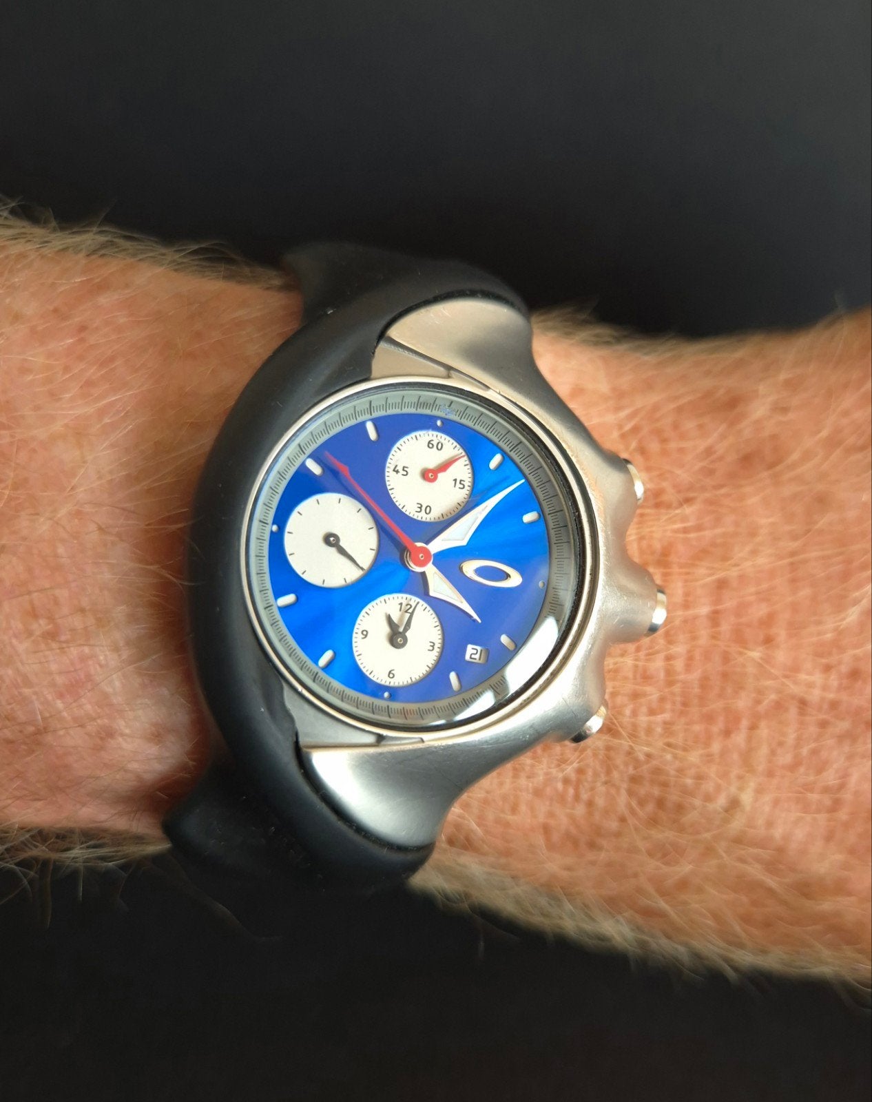 Oakley Detonator, Sieraden, Tassen en Uiterlijk, Horloges | Heren, Gebruikt, Polshorloge, Overige merken, Staal, Kunststof, Ophalen