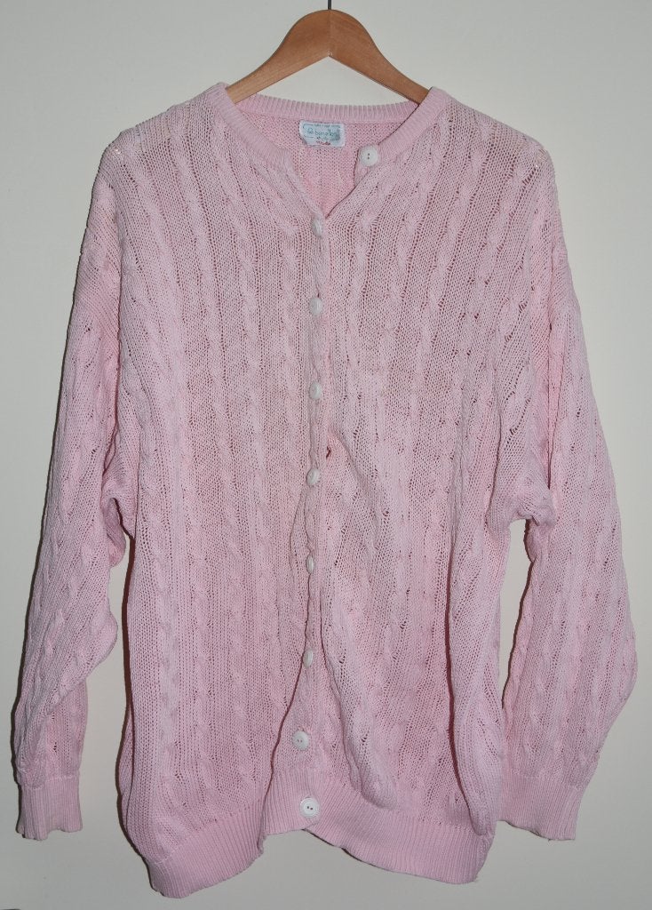 Benetton roze katoenen vest maat 46 / 48, Verzenden, Gedragen, Maat 46/48 (XL) of groter, Roze