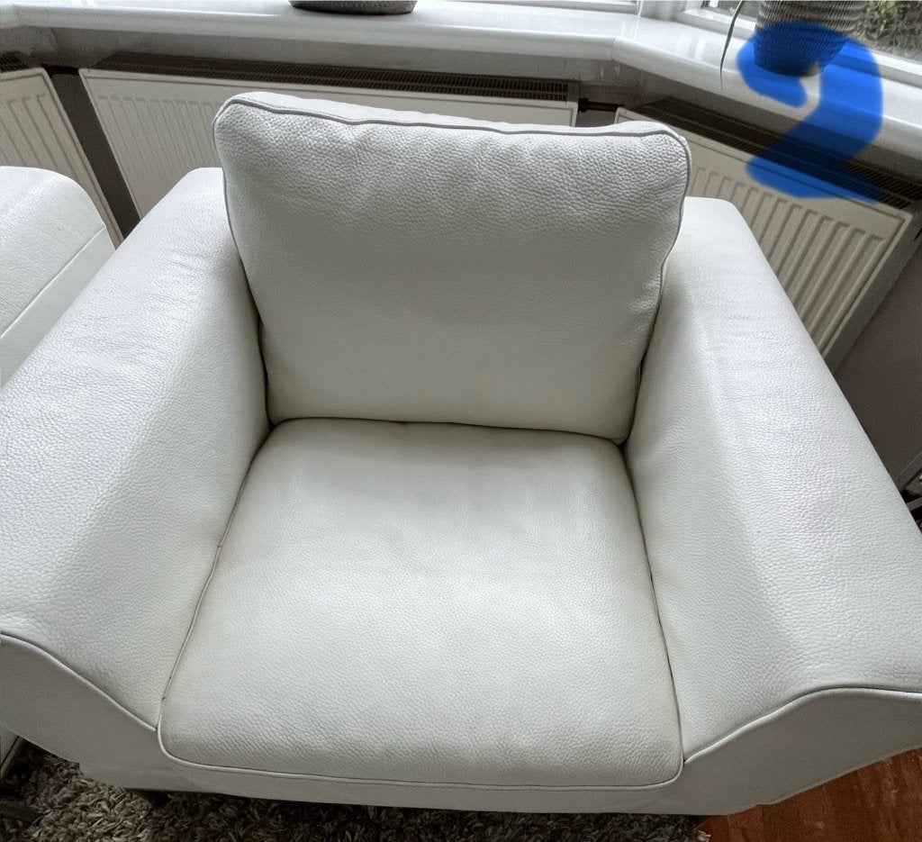 IKEA Arild fauteuil wit leer (fauteuil 2), Ophalen, Gebruikt, Design, minimalistisch, stark, modern, ikea, 75 tot 100 cm