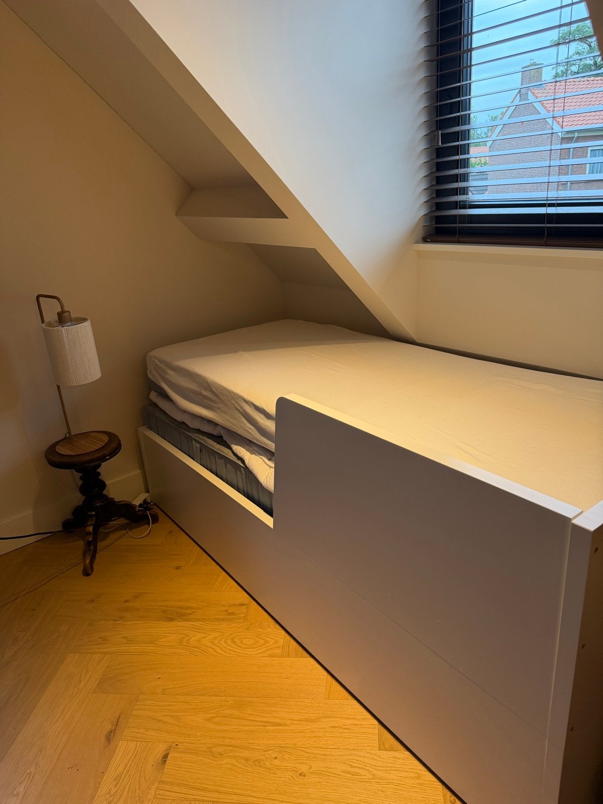 IKEA FLEKKE Bedbank met 2 lades, wit (excl. schroeven), Ophalen, Gebruikt, Eenpersoons, Wit