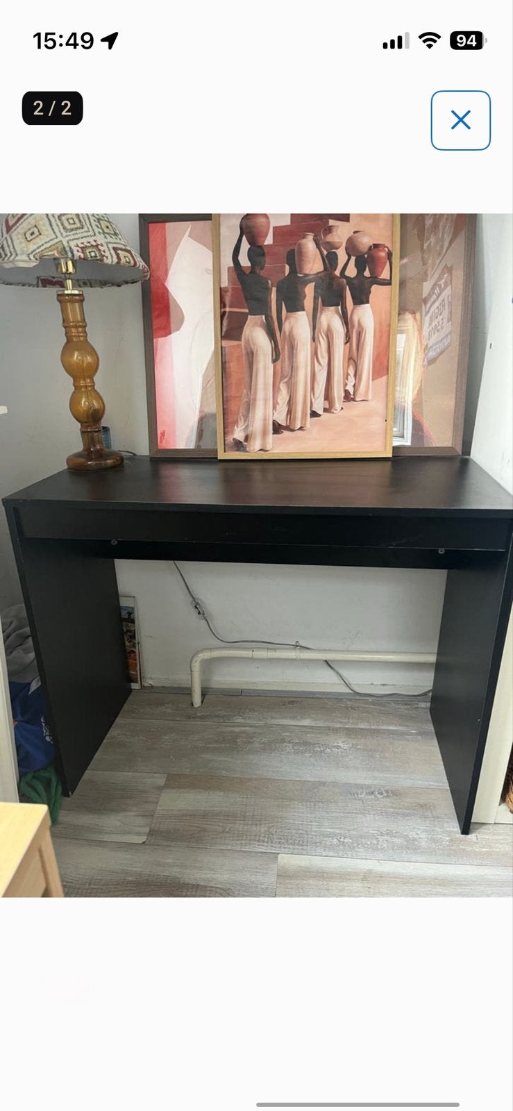 Zwart bureau - Gratis af te halen, Ophalen, Zwart, Gebruikt, Spaanplaat of MDF