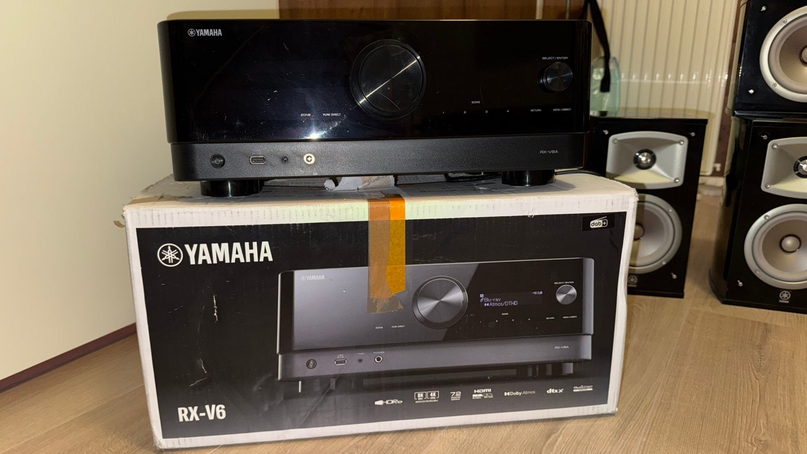 Yamaha RX-V6A Home Cinema, NS-333, NS-C444, NS-SW700, Losse componenten, Zo goed als nieuw, Speakers, Ophalen