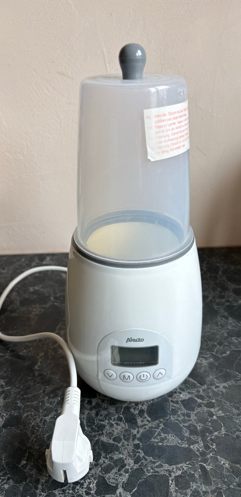 Alecto flessenwarmer, Ophalen, Flessen- of potjesverwarmer, Stoomfunctie, Gebruikt