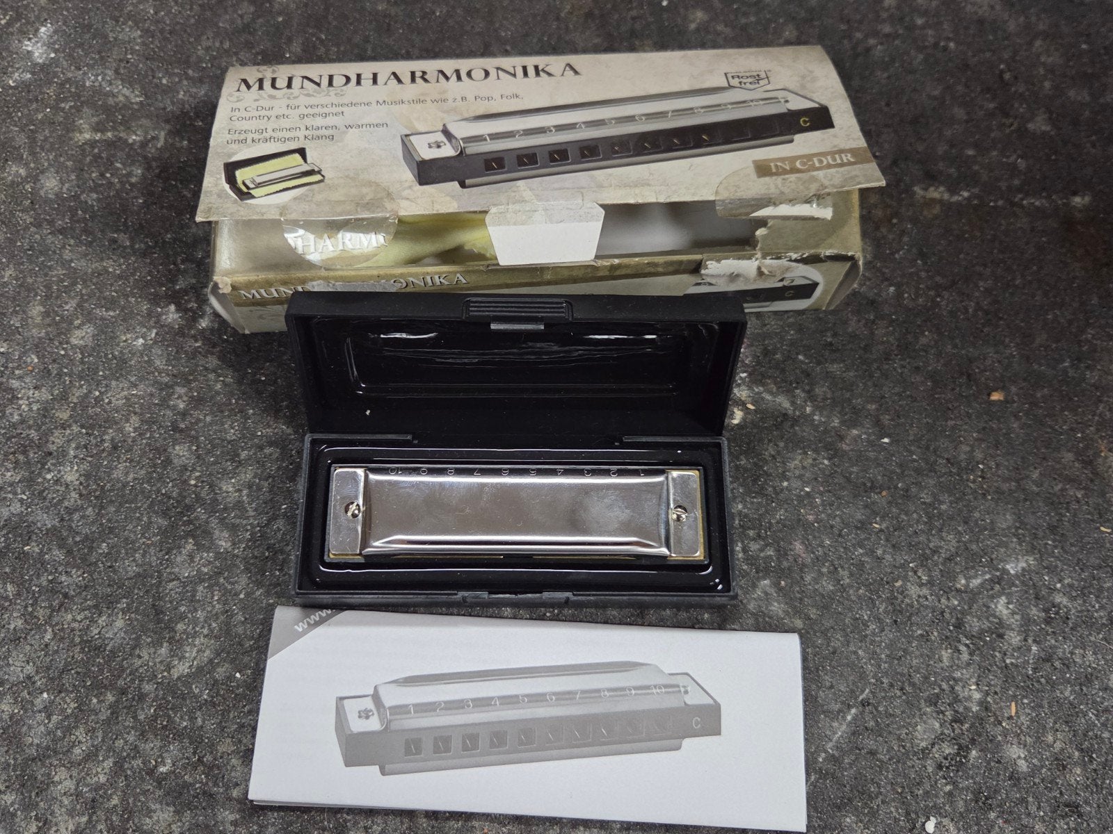 Mondharmonica in C-Dur met doosje, Ophalen of Verzenden, Zo goed als nieuw, C-mondharmonica