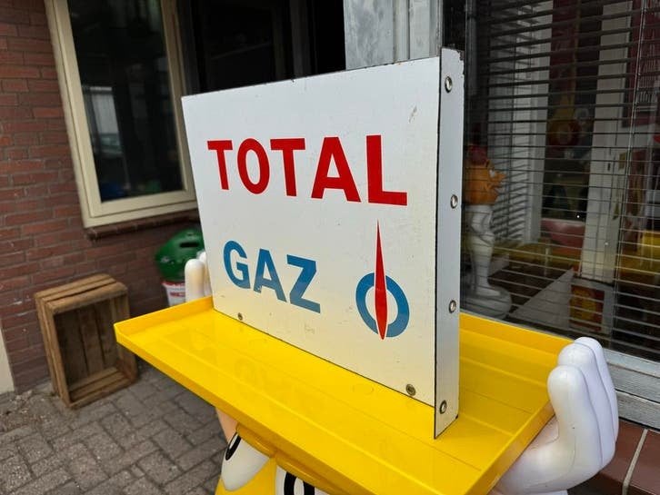 Vintage Total Gaz Emaille Reclamebord, Antiek en Kunst, Ophalen