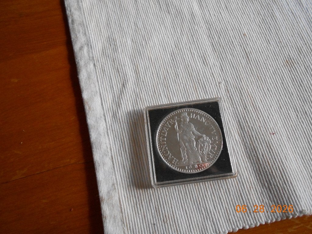 zilveren 1 gulden munt replica 1680 in stevige casette, Ophalen, 1 gulden, Zilver, Koningin Wilhelmina