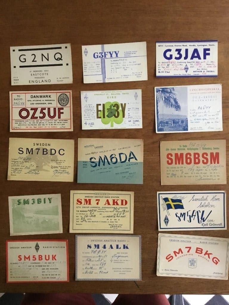 QSL kaarten uit de jaren 40 en 50, Verzamelen, Ophalen of Verzenden, 1940 tot 1960, Gelopen