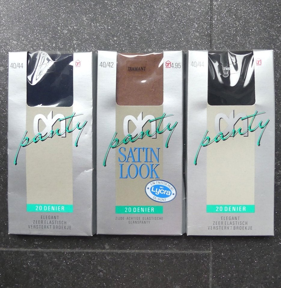 AH panty 20 denier 3 stuks zwart marine huidkleur panties, Albert Heijn, Zwart, Nieuw, Maat 40/42 (M)