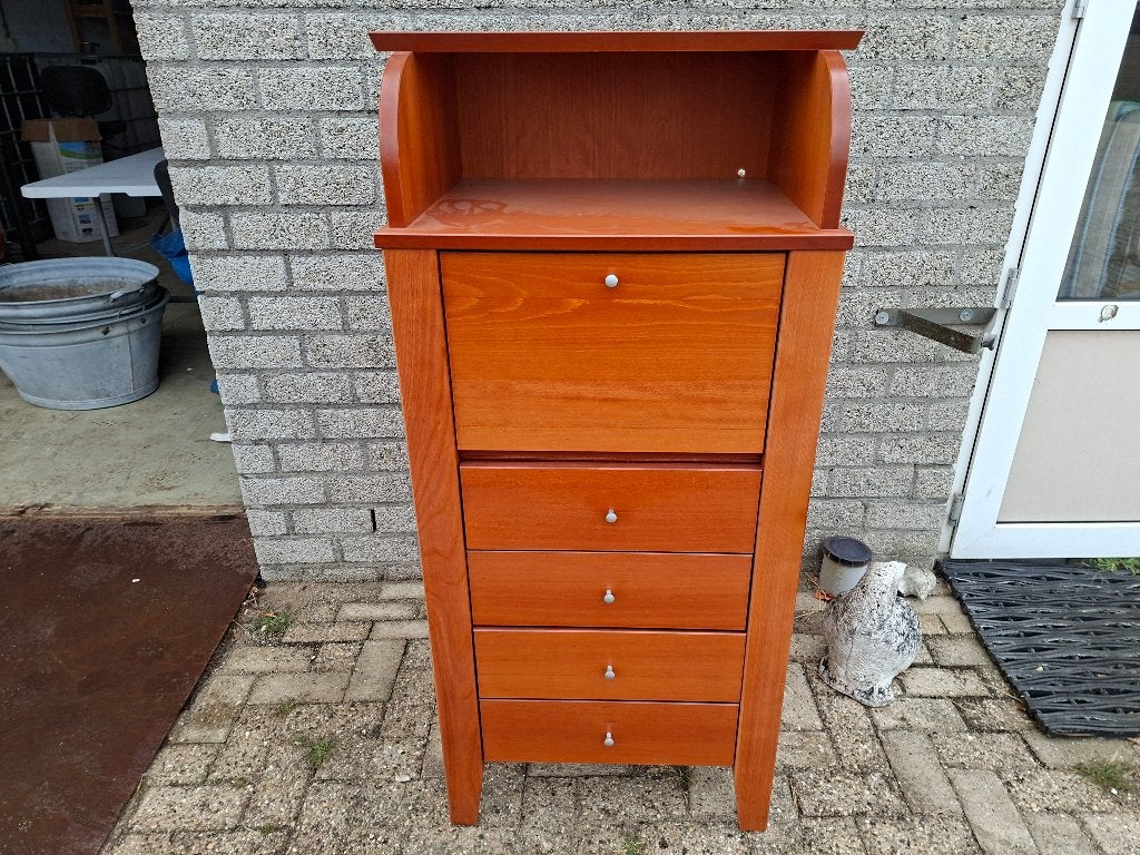 in top staat massief kersenhouten ladekastje met klep, Huis en Inrichting, Ophalen, 100 tot 150 cm, 5 laden of meer, Zo goed als nieuw