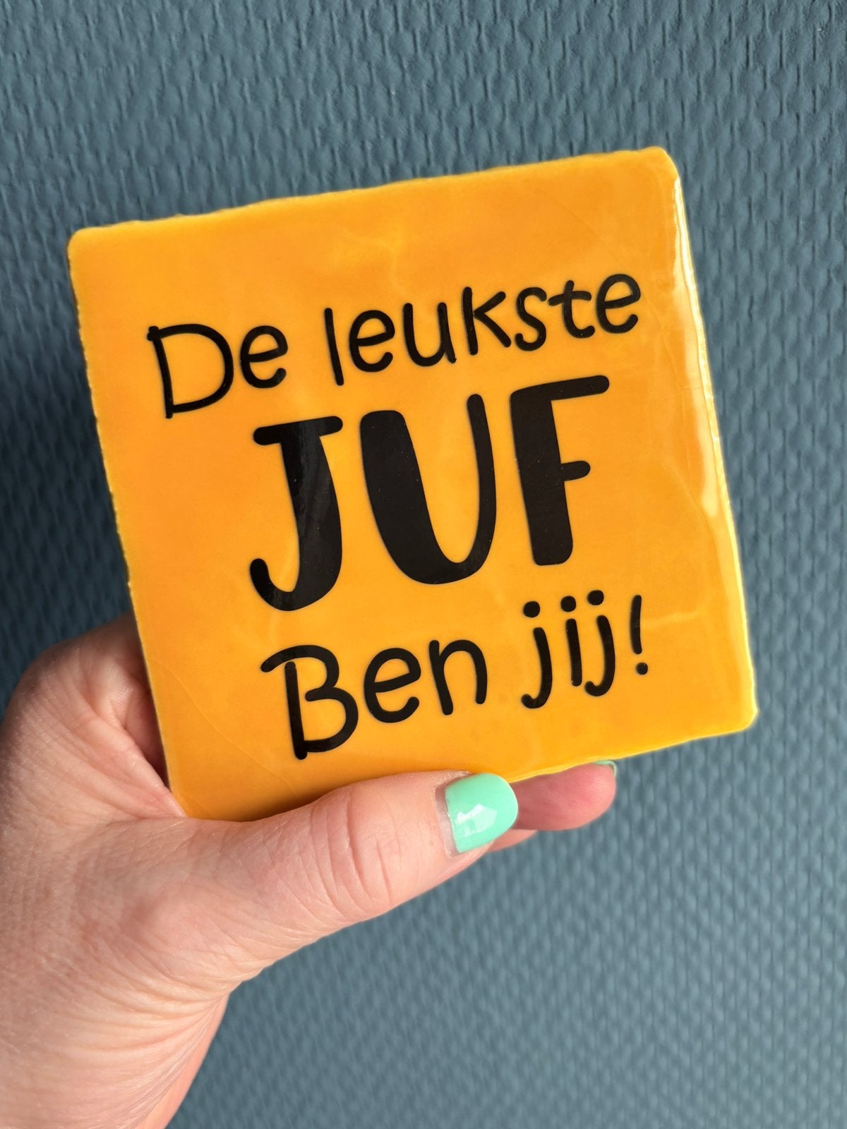 Tegeltje 'De leukste JUF Ben jij!' - Cadeau juf, Ophalen of Verzenden, Nieuw