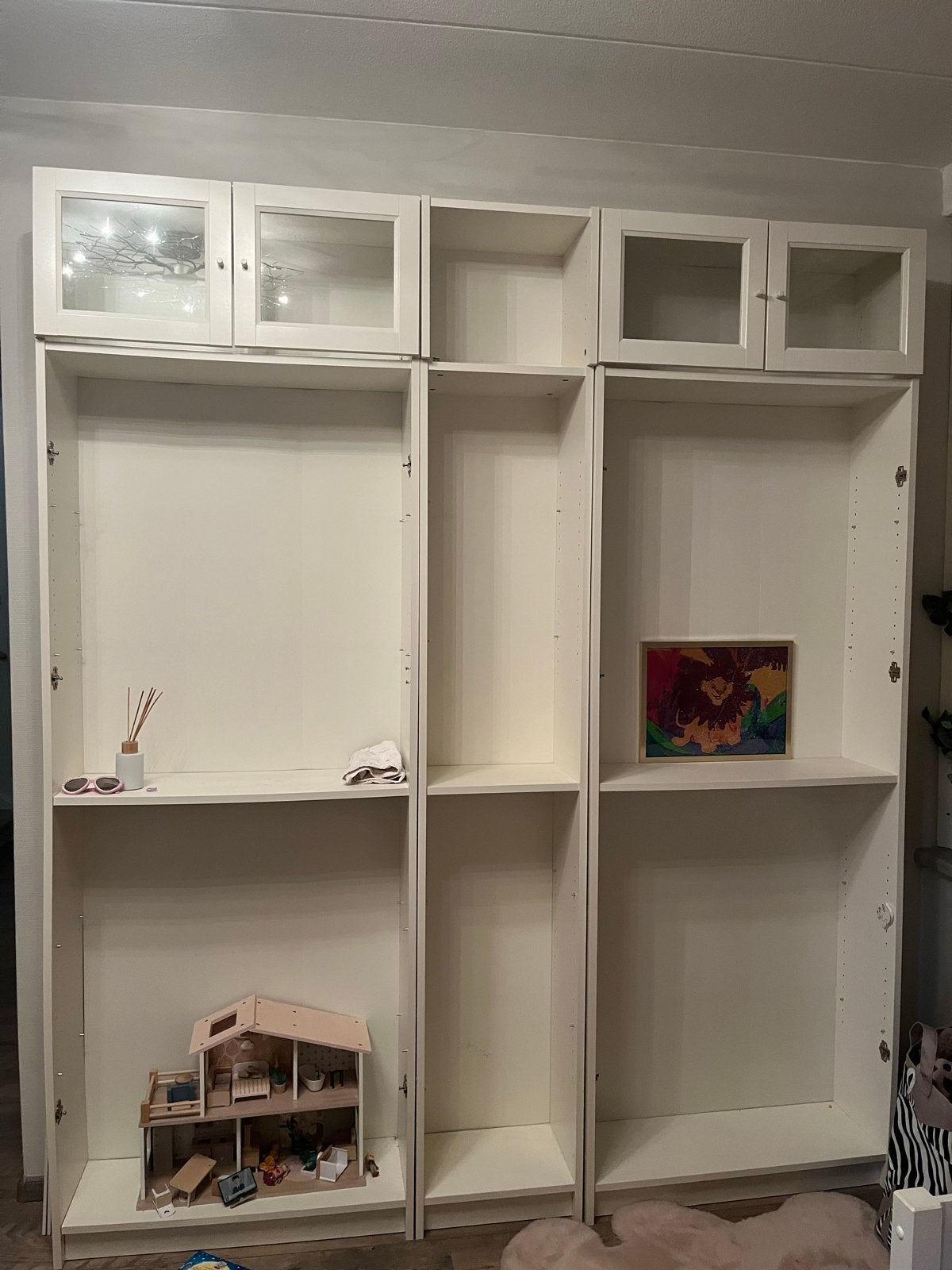 IKEA Billy kast met glazen deuren - Wit, Ophalen, Gebruikt, 100 tot 150 cm, 200 cm of meer