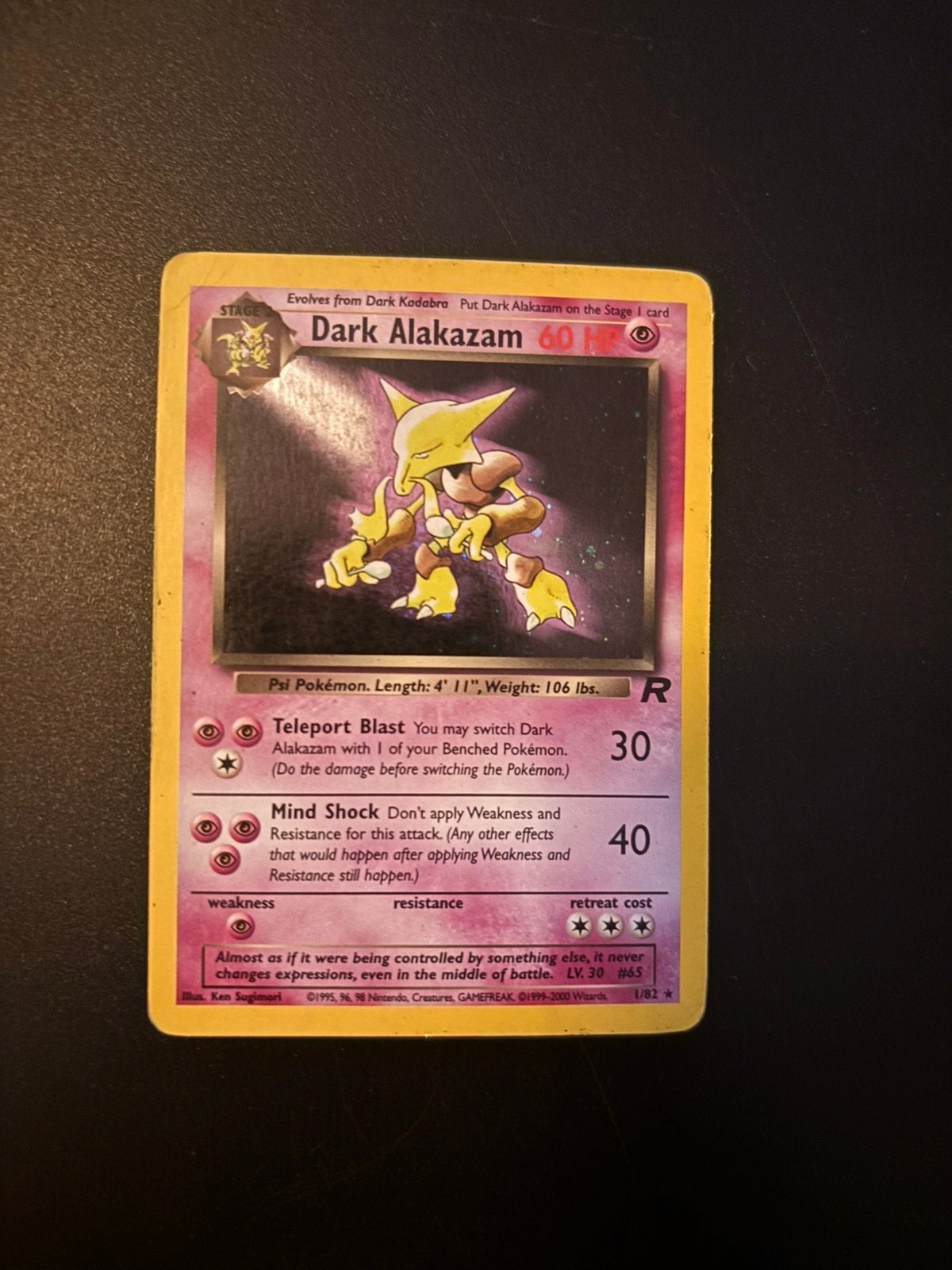 Dark Alakazam - Team Rocket - 1/82, Ophalen of Verzenden, Zo goed als nieuw