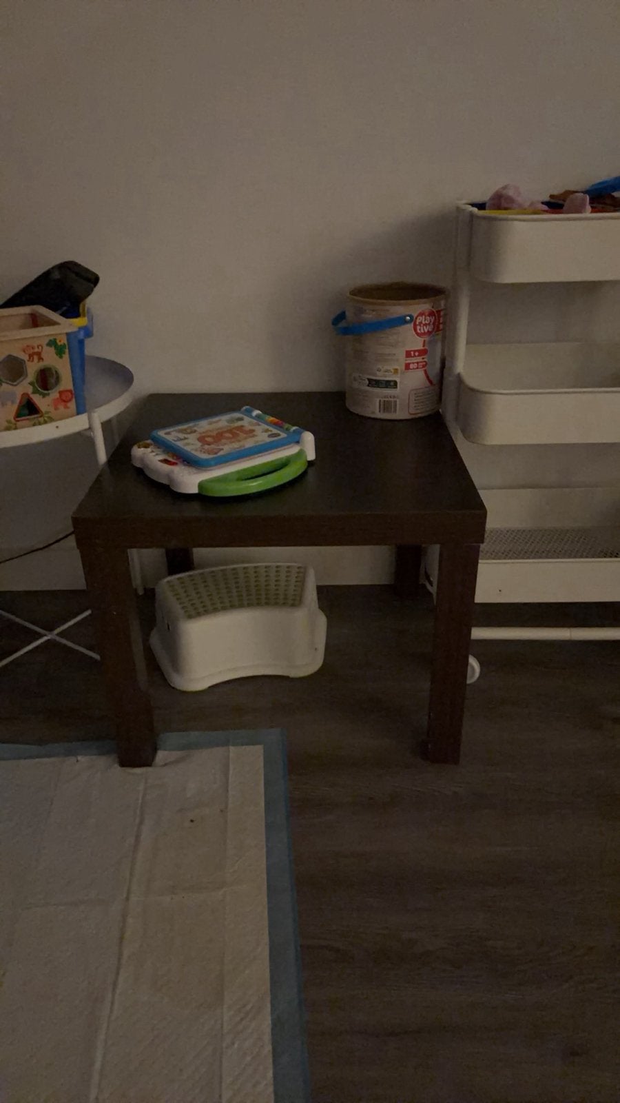 Ikea Lack bijzettafels - bruin en zwart (55cm), Huis en Inrichting, Gebruikt, Vierkant, 55 tot 75 cm, Hout