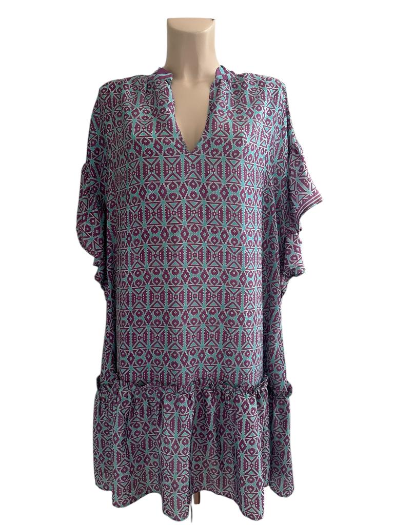 Sissel Edelbo jurk One Size, Kleding | Dames, Jurken, Zo goed als nieuw, Maat 38/40 (M), Blauw, Onder de knie, Ophalen of Verzenden