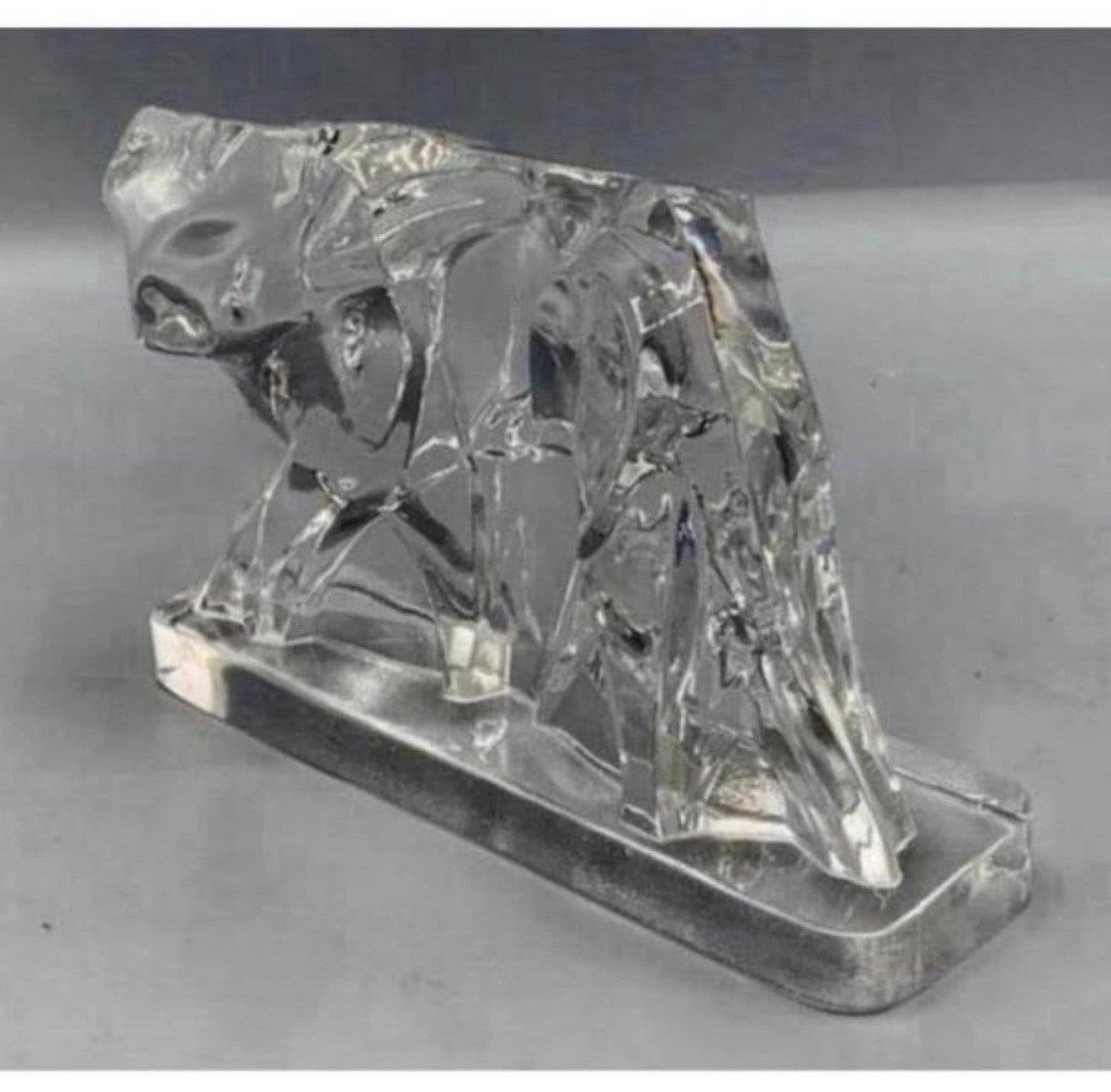 Baccarat Crystal Art Deco-sculptuur Kristal tijger Chevalier, Ophalen of Verzenden