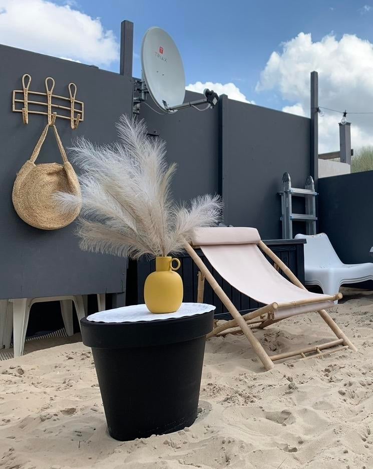 Bamboe strandstoel- Opvouwbaar en verstelbaar, Tuin en Terras, Ligbedden, Ophalen of Verzenden, Zo goed als nieuw, Hout, Inklapbaar