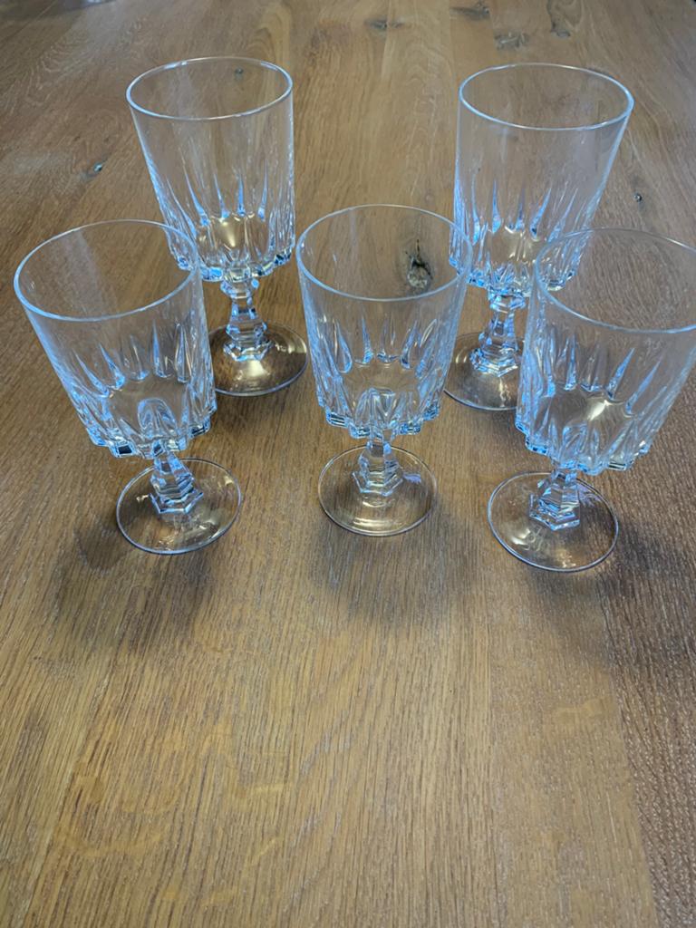 Kristallen glazen 5x, Antiek en Kunst, Antiek | Glas en Kristal, Ophalen