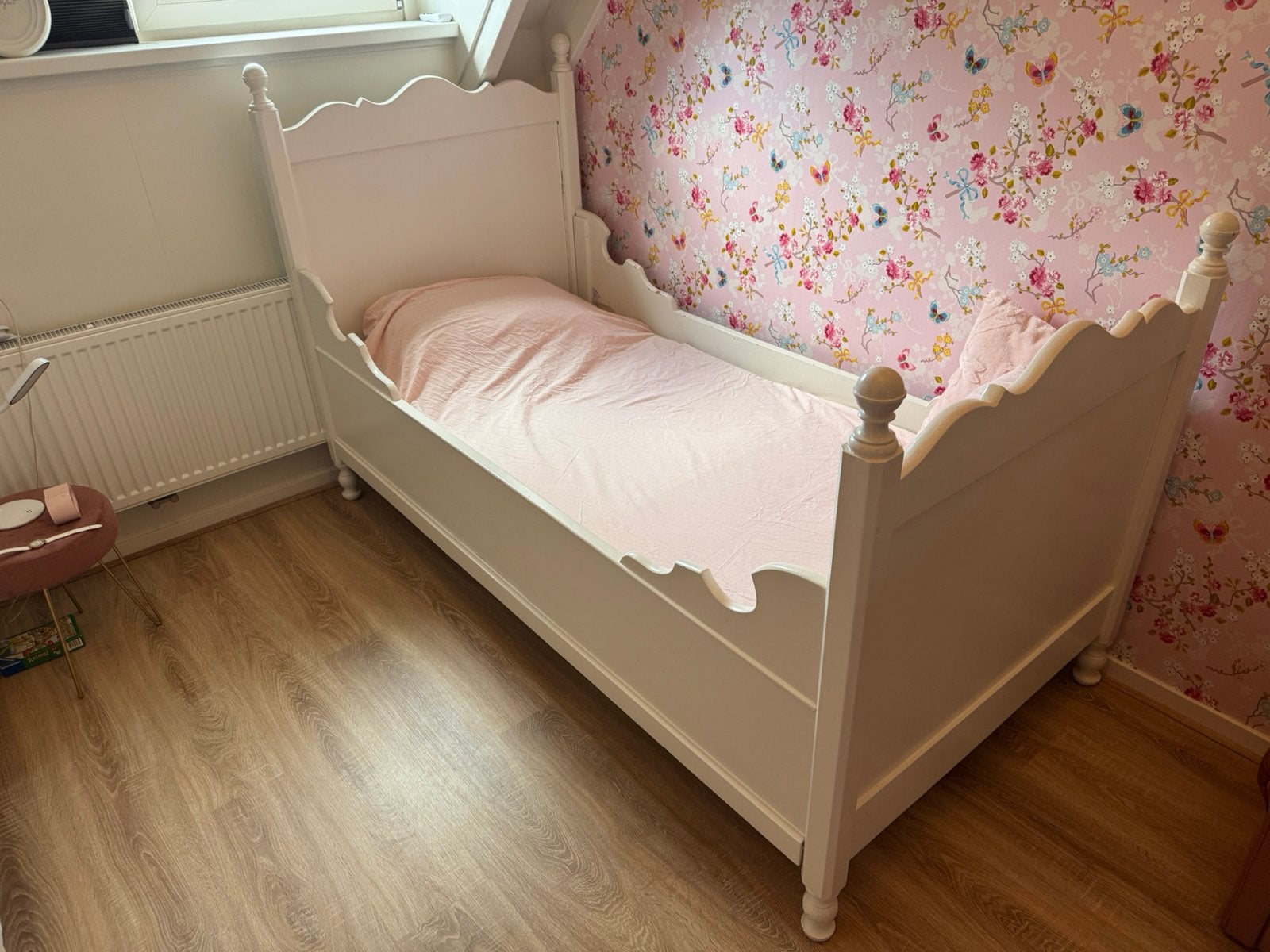 Leuk meidenbed, Ophalen, 85 tot 100 cm, Zo goed als nieuw, Lattenbodem