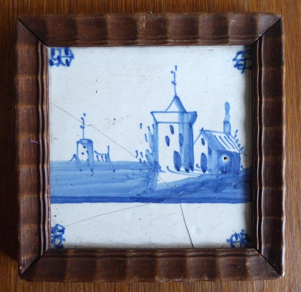 Oud hollandse tegel met dorpje, Ophalen of Verzenden