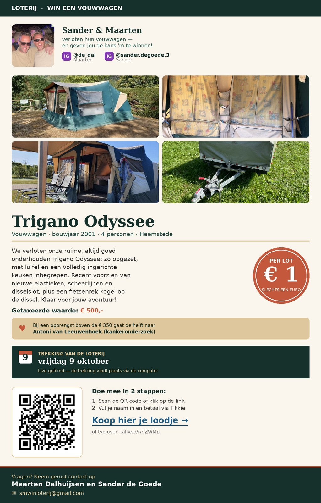 Trigano Odyssee vouwwagen, Ophalen, Tot en met 4, Aanwezig, Trigano