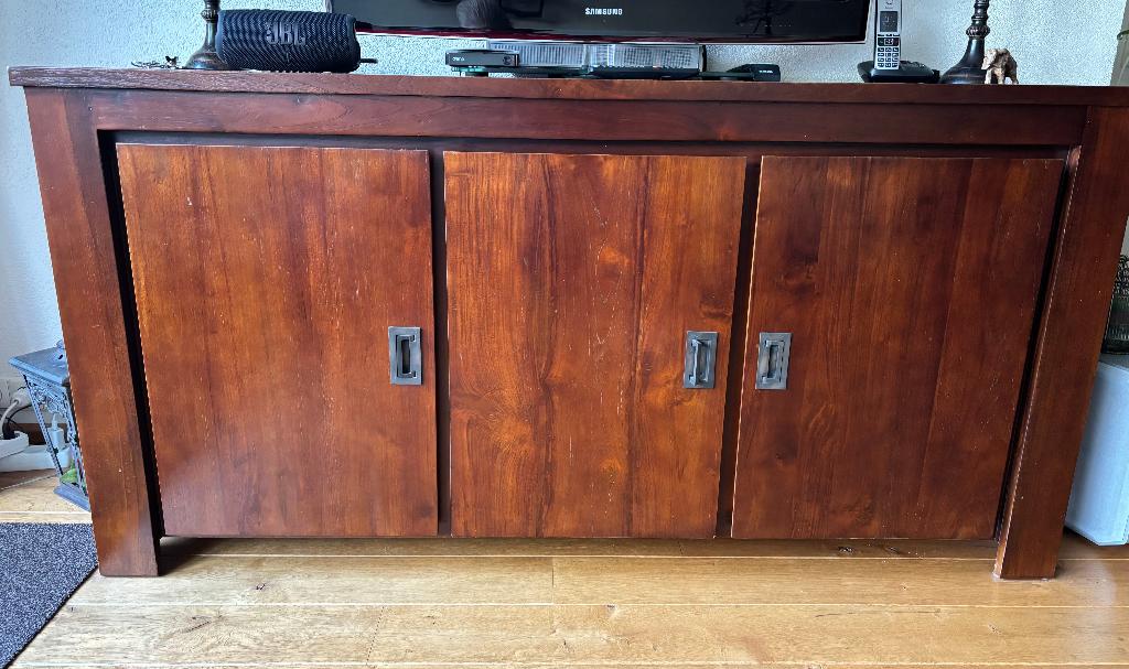 Teakhouten dressoir, Ophalen, Gebruikt, 150 tot 200 cm, Teakhout