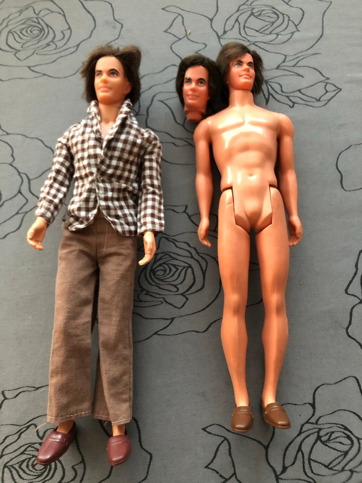 Vintage Ken Barbie poppen (2 stuks) met extra hoofd. 1963., Ophalen of Verzenden, Gebruikt, Barbie