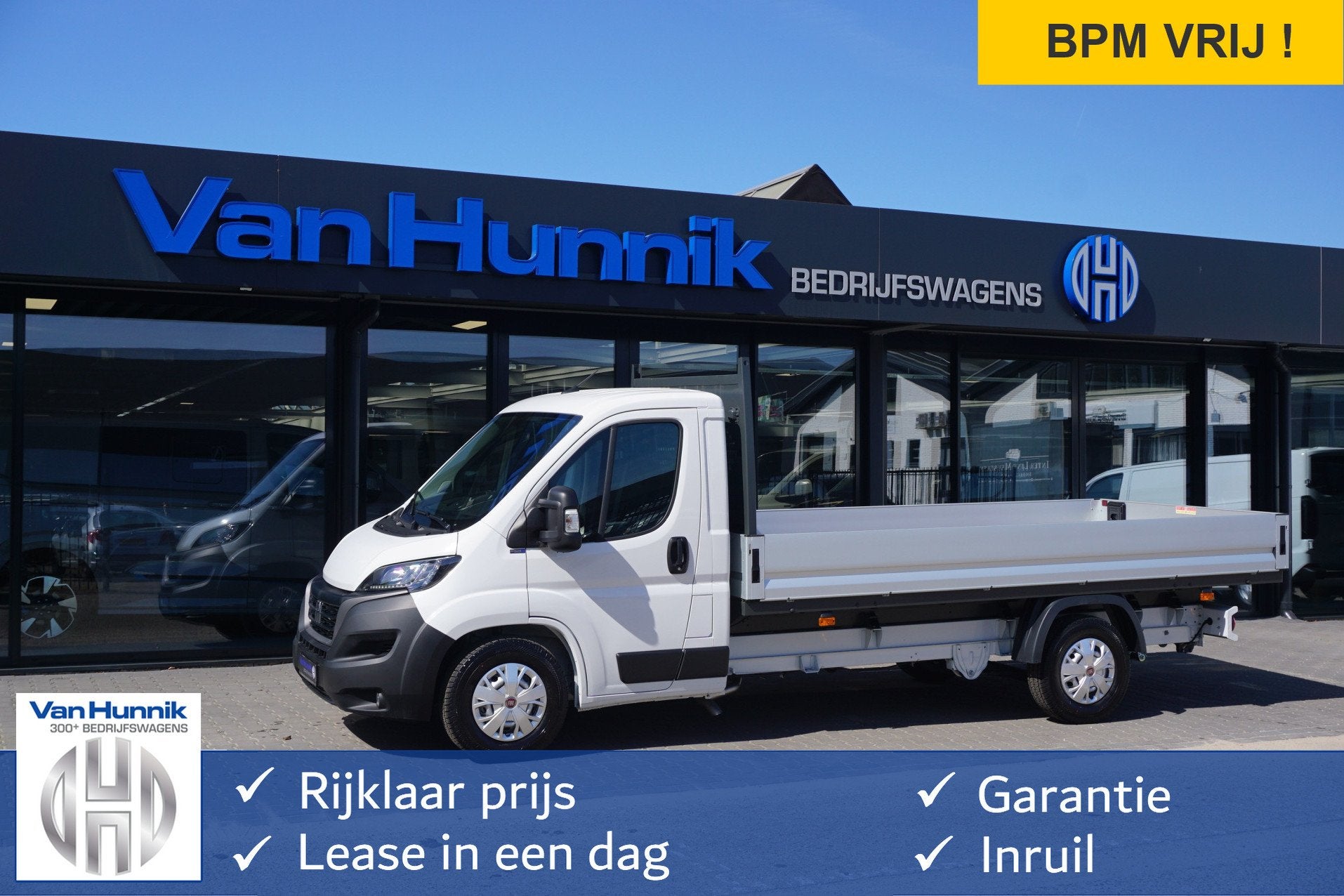Fiat Ducato Maxi 35 180PK Open Laadbak L4 BPM VRIJ! Apple CP, Voorwielaandrijving, 15 km/l, Gebruikt, Met garantie (alle)