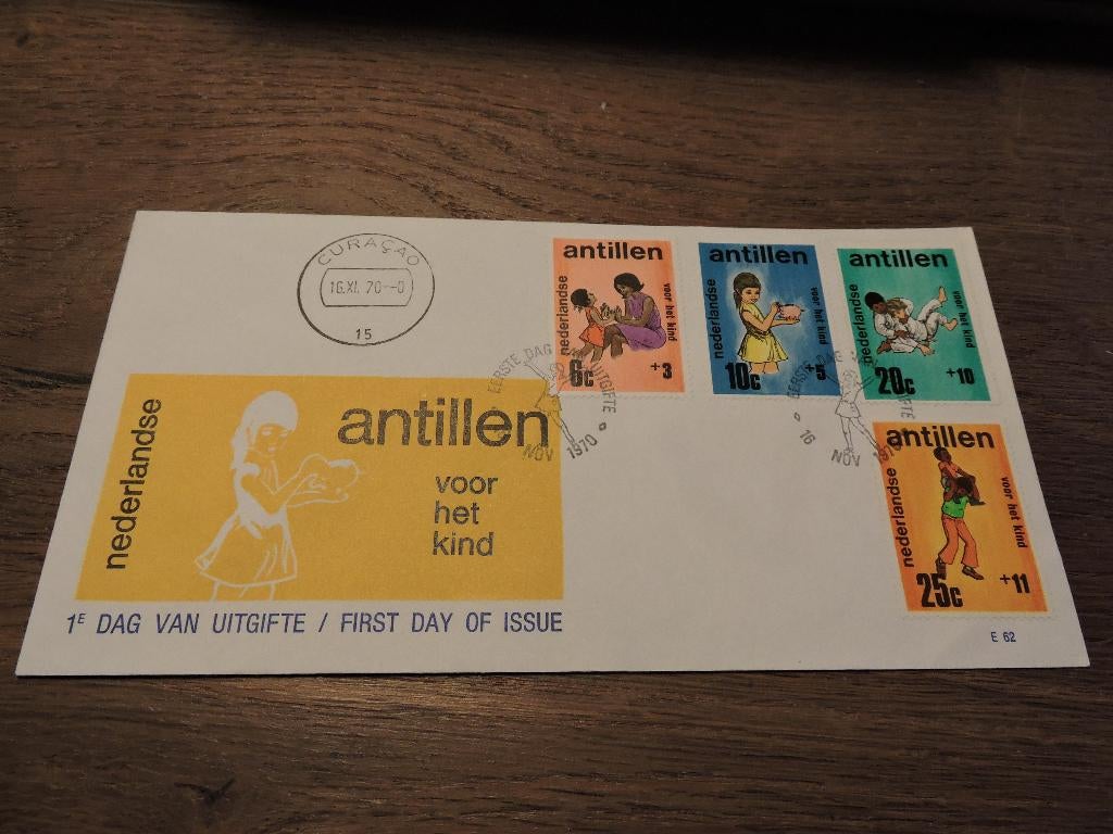 fdc nederlandse antillen E 62,2, Postzegels en Munten, Verzenden, Gestempeld