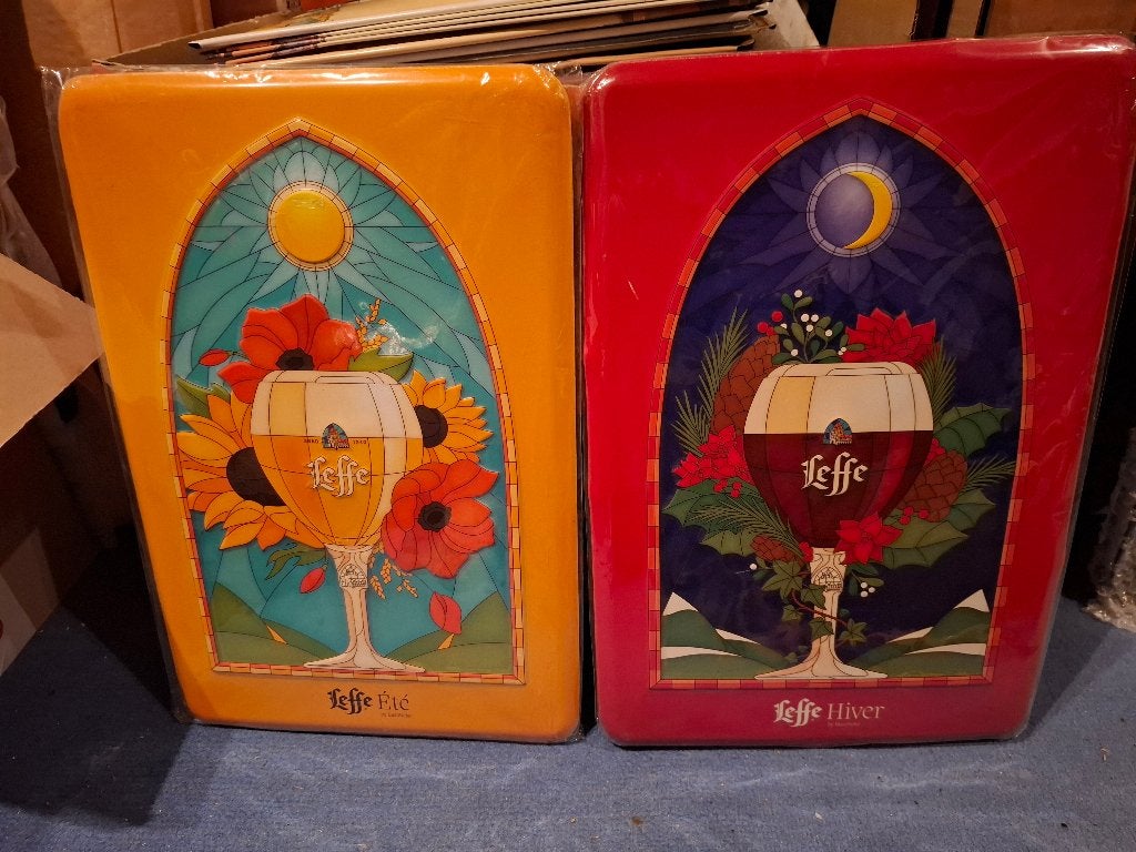 2 originele zeldzame Reclameborden Leffe, Ophalen of Verzenden, Nieuw, Reclamebord, Plaat of Schild, Leffe