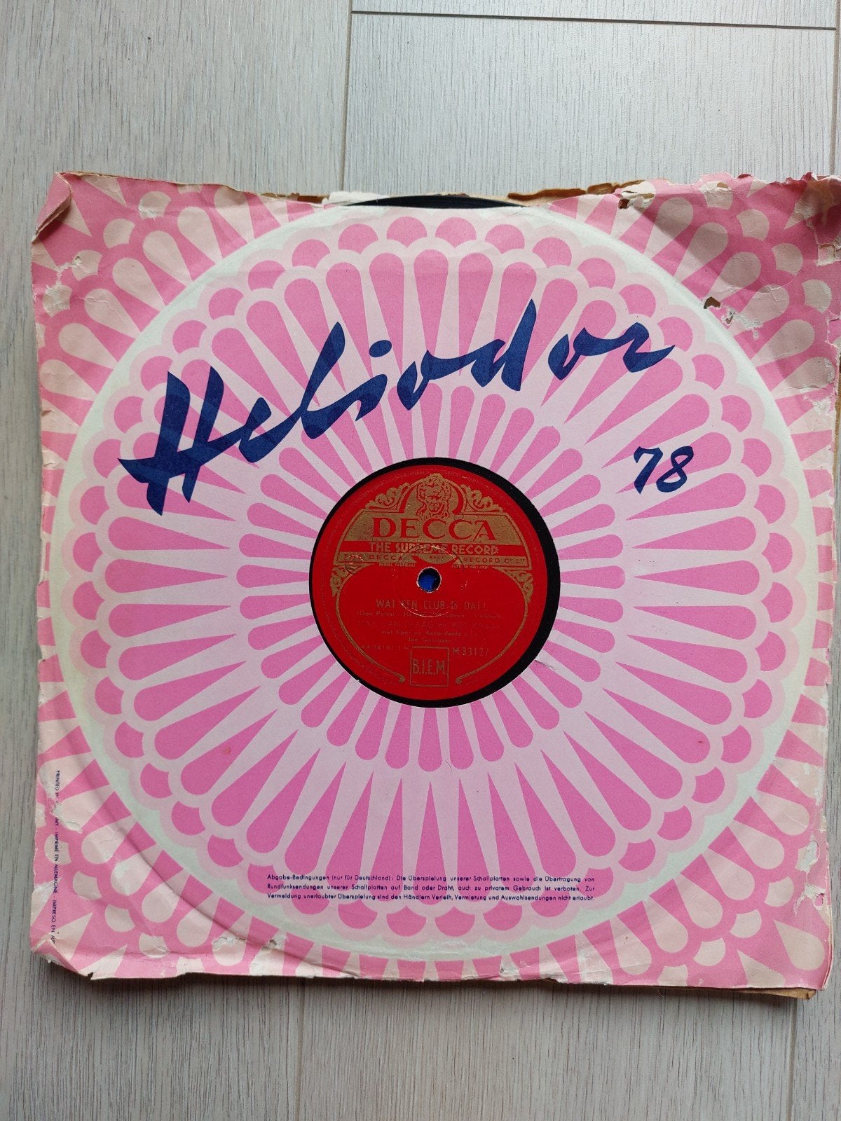 Heliodor 78 Toeren Decca - Wat Een Club Is Dat!, Cd's en Dvd's, Ophalen, Gebruikt, 10 inch, Overige typen