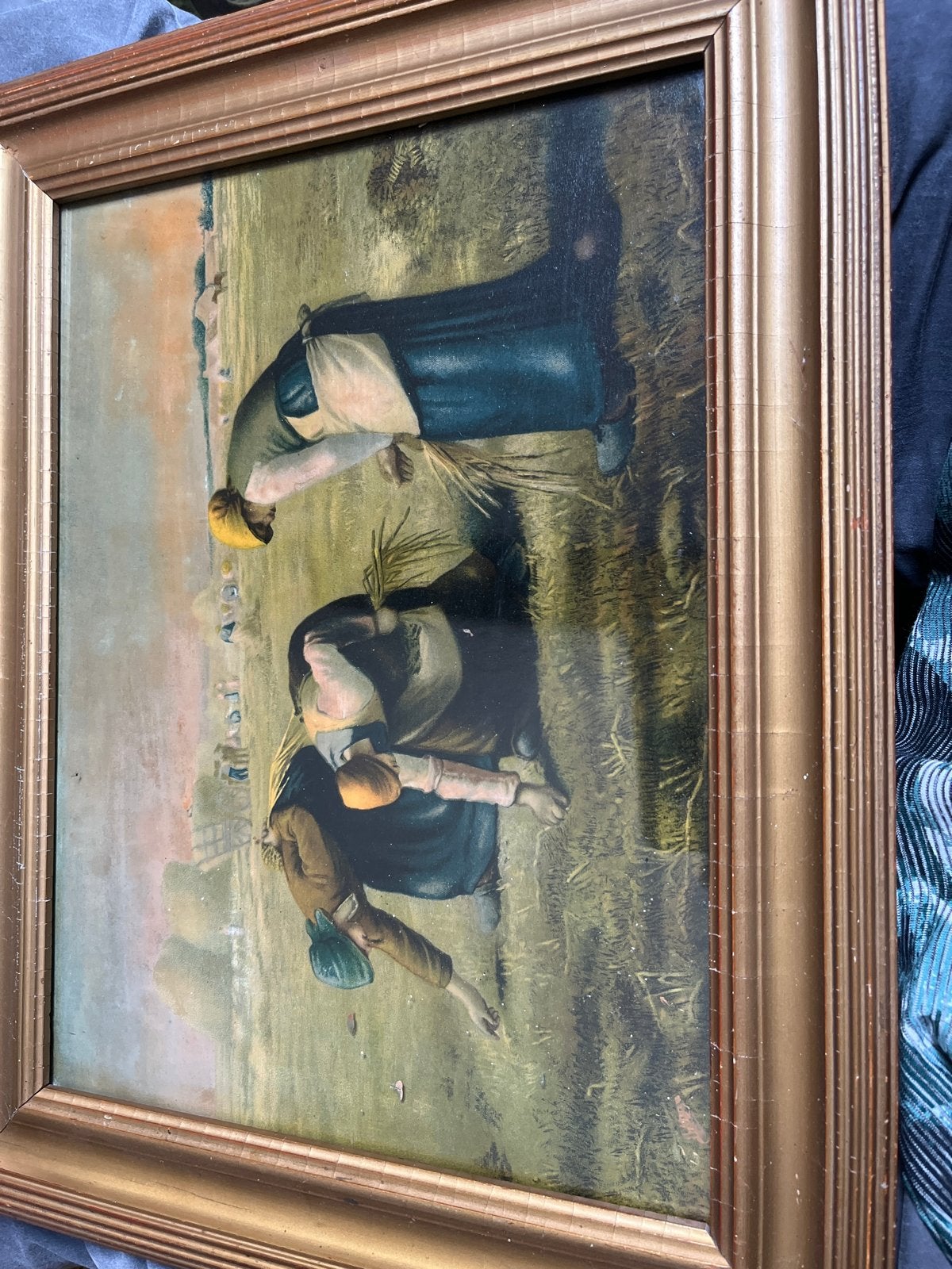 Oud Hollands schilderij: Boeren op het land, Ophalen, Doek, Oud hollands, Olieverf