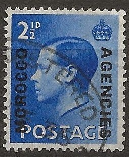 Marokko, Britse post, Postzegels en Munten, Ophalen of Verzenden, Marokko, Gestempeld