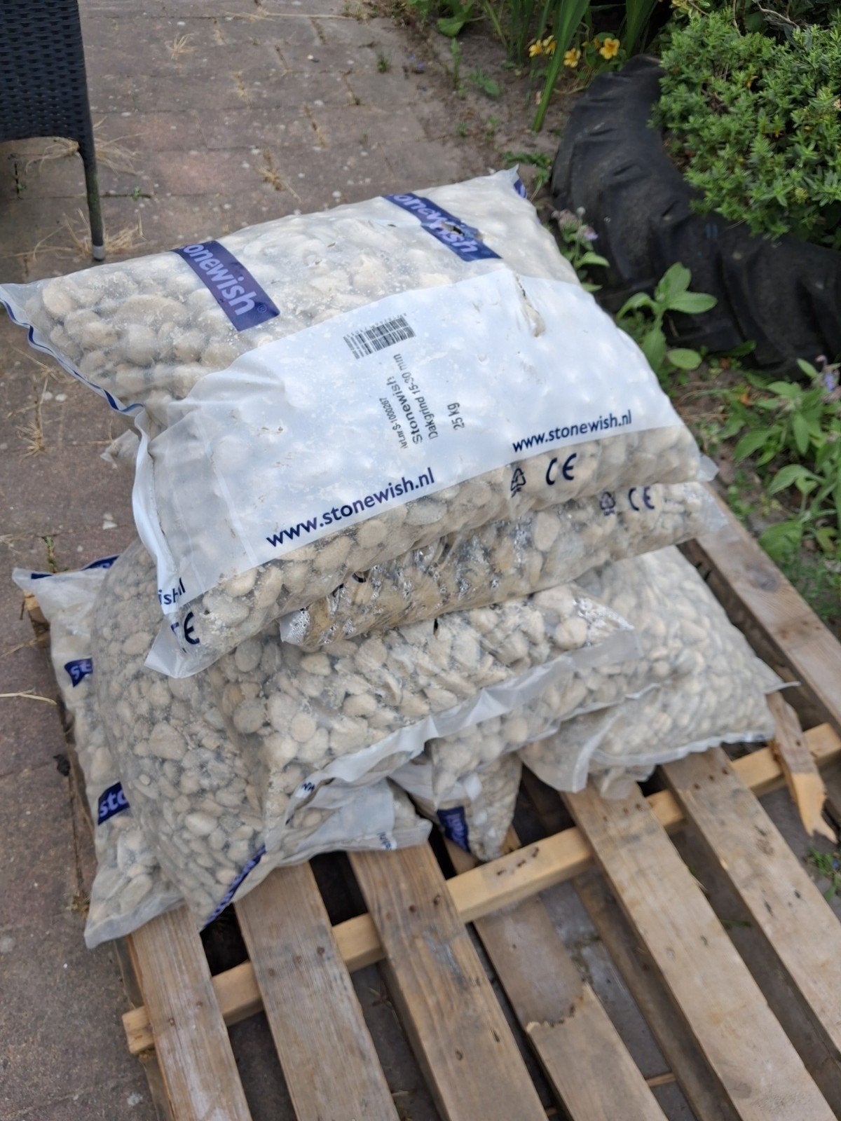 Dakgrind, Ophalen, Nieuw