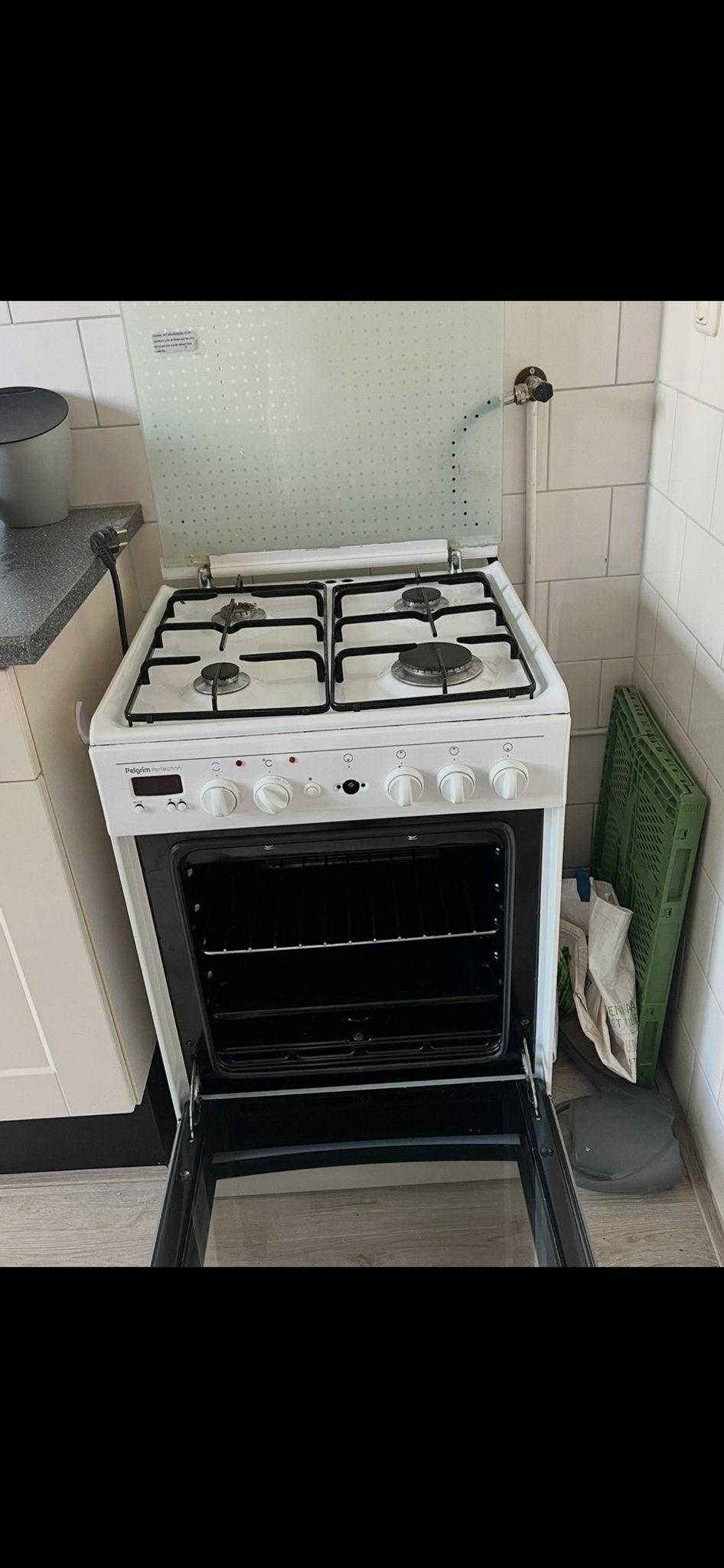 Pelgrim gasfornuis met oven, Witgoed en Apparatuur, Fornuizen, Ophalen, Gebruikt, 60 cm of meer, 4 kookzones