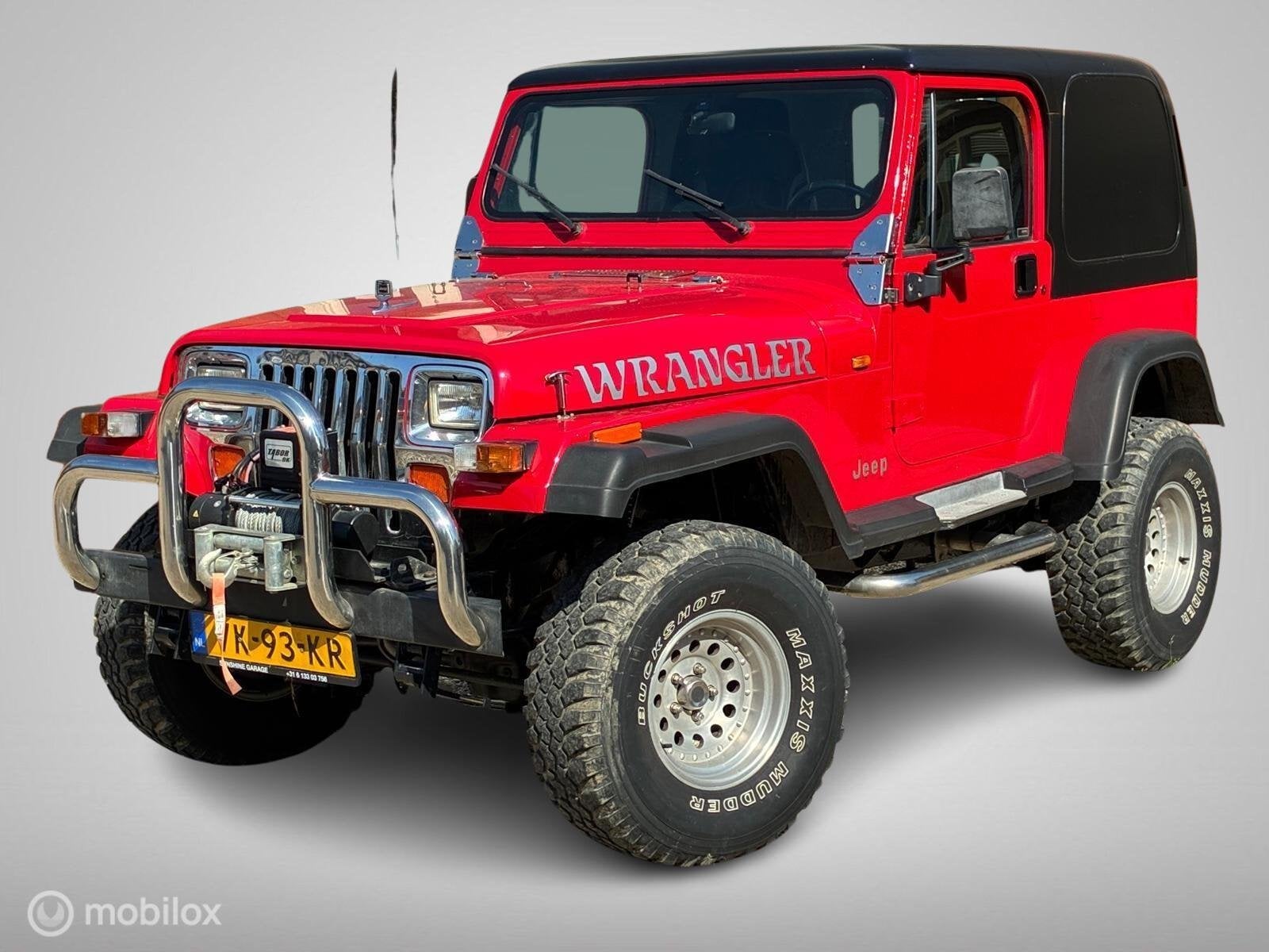 Jeep Wrangler 2.5 benzine, hardtop, softtop, lier, APK 2028, Auto's, Lederen bekleding, Gebruikt, Handgeschakeld, 2 stoelen