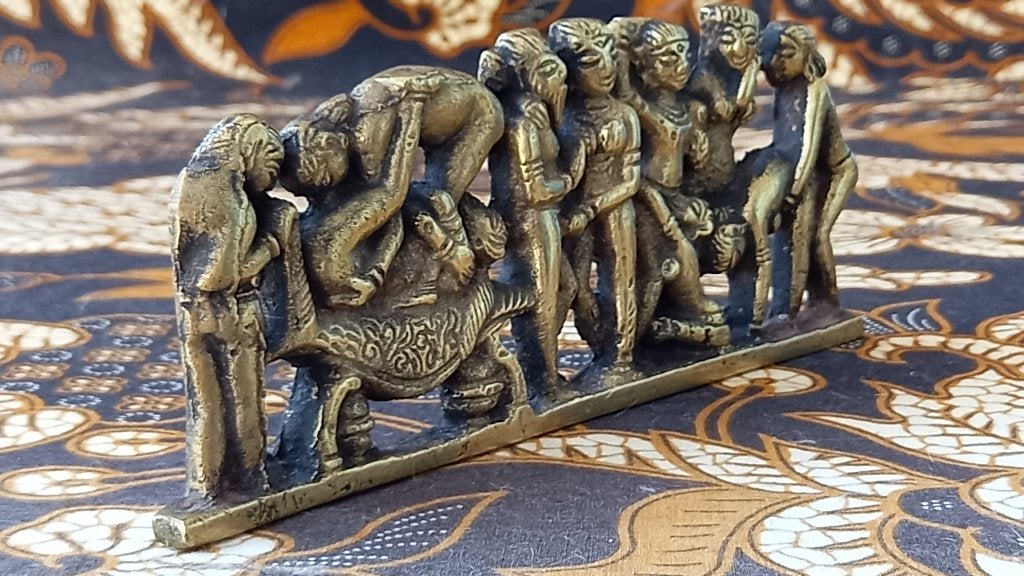 Prachtig origineel antiek erotisch brons uit India 17,2 cm., Antiek en Kunst, India, Handgemaakt, Ophalen of Verzenden, Brons