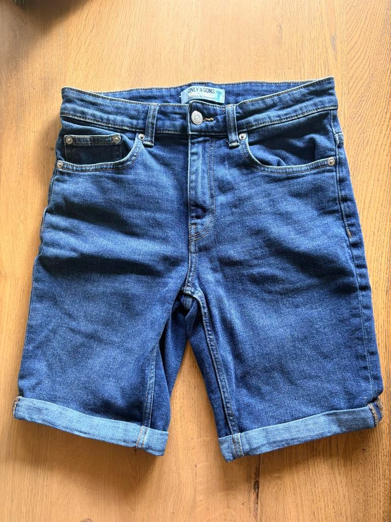 Only & Sons korte spijkerbroek maat M, Ophalen of Verzenden, Gedragen, Blauw, Overige jeansmaten